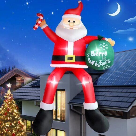 🆕8 FT Christmas Inflatable Santa Outdoor Gift Bag Blow up LED Decorations - Picture 2 of 8